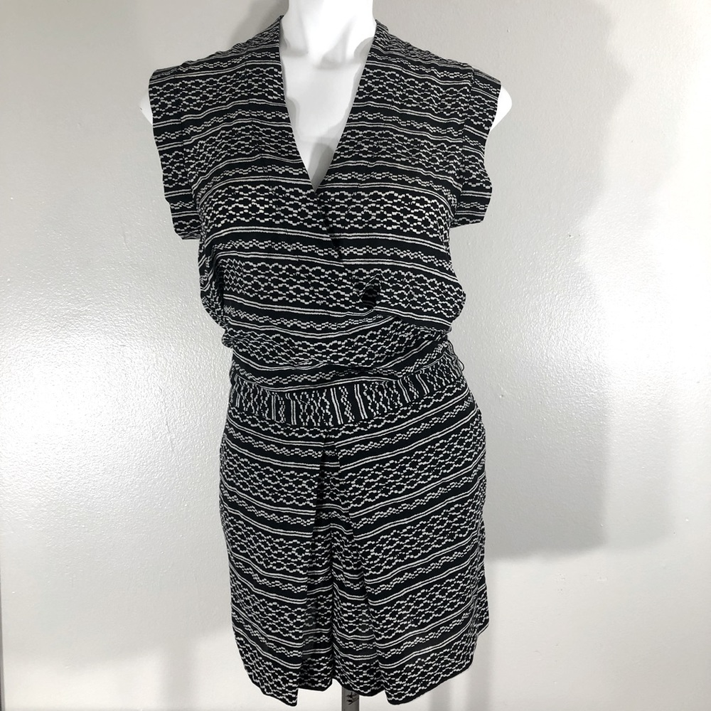 Madewell 100% Silk Tidal Wave Aztec Kimono Romper Size Small - Picture 1 of 7